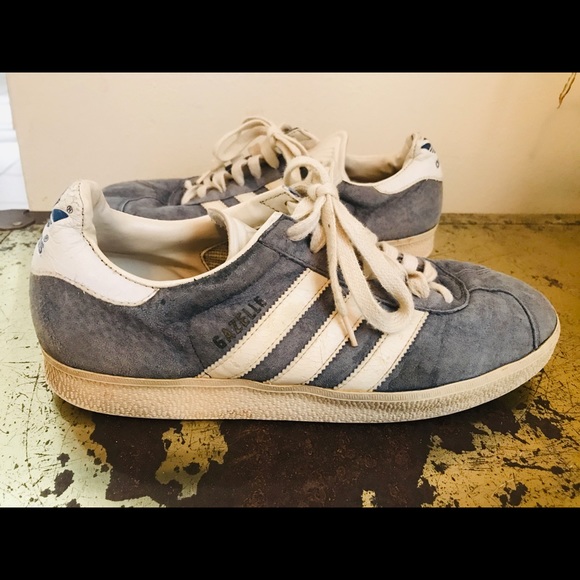 SOLD - Gray White Suede Gazelle Adidas Women 9 - Picture 2 of 8